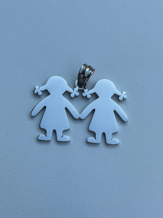 Personalized 2 Girls Name Necklace