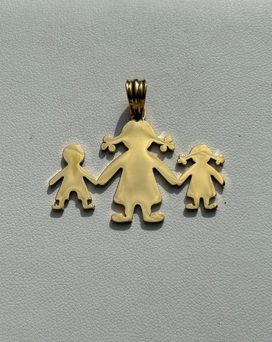 1 niño-Mamá-1 niña